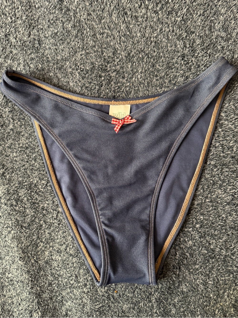 Wild Fable Navy Bikini Bottom with Contrast Trim - Navy